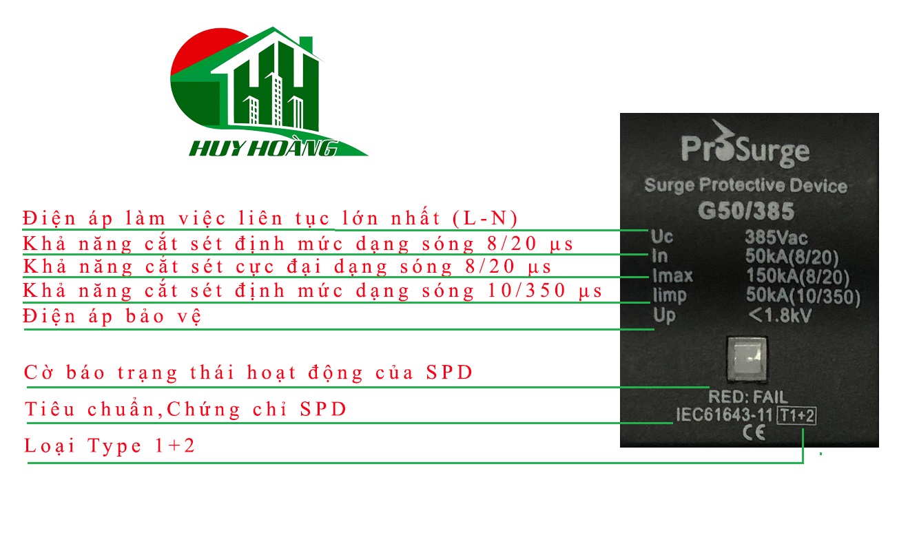 Các thông số ghi trên chống sét lan truyền